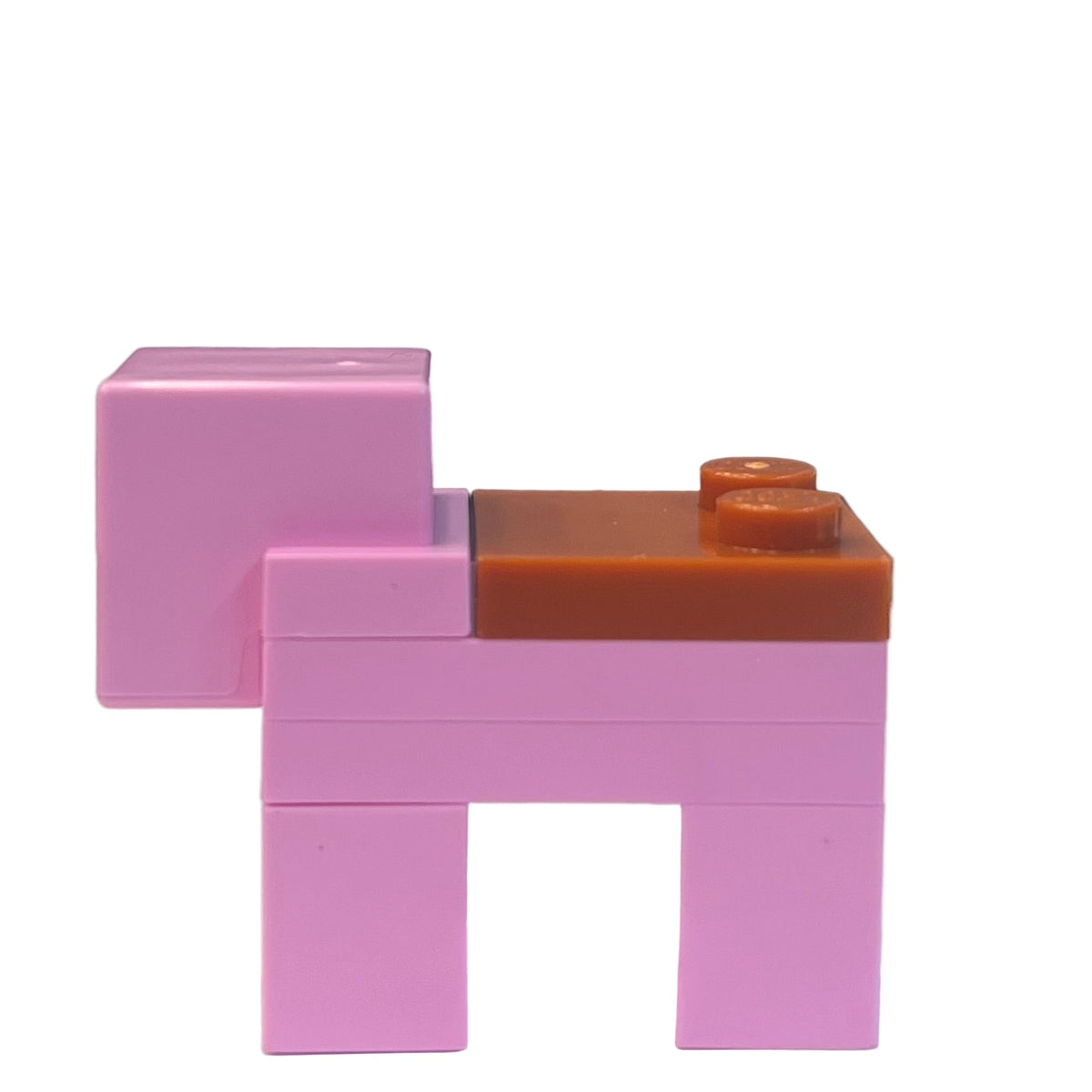 Minecraft Pig with Saddle (2 x 2 Modified Tile, Plain Snout with Black Outline), minepig09
