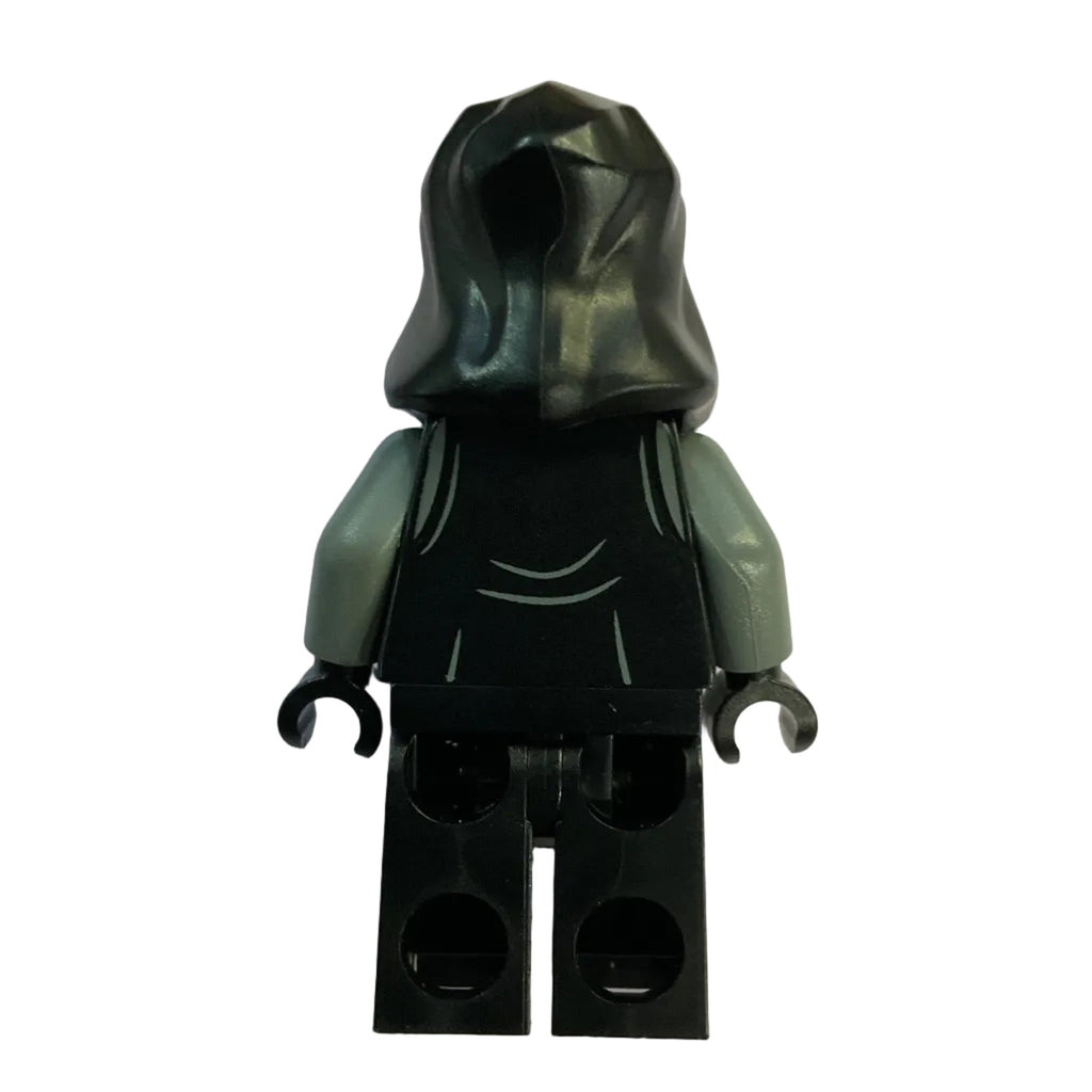 Death Eater - Black Hood, Dark Bluish Gray Arms, Large Open Mouth / Squinting Eyes, hp614 - LEGO® Harry Potter Minifigure